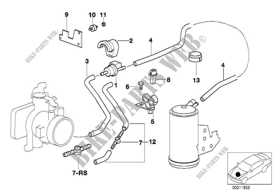 Deposito aireacion/valvula aire perturb. para BMW Z3 1.8