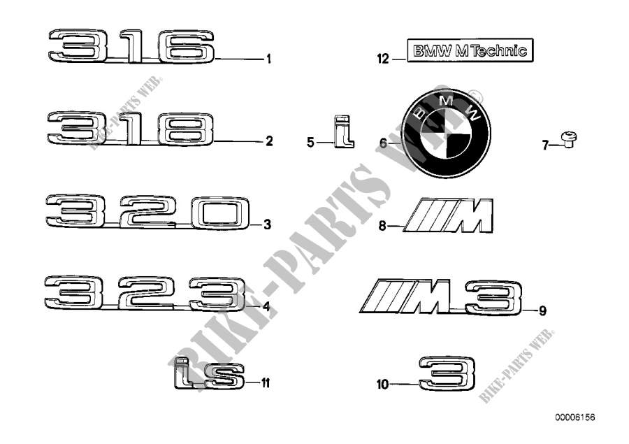 Emblemas / inscriptiones para BMW 316
