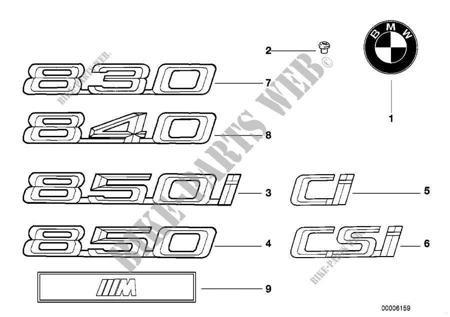 Emblemas / inscriptiones para BMW 840Ci