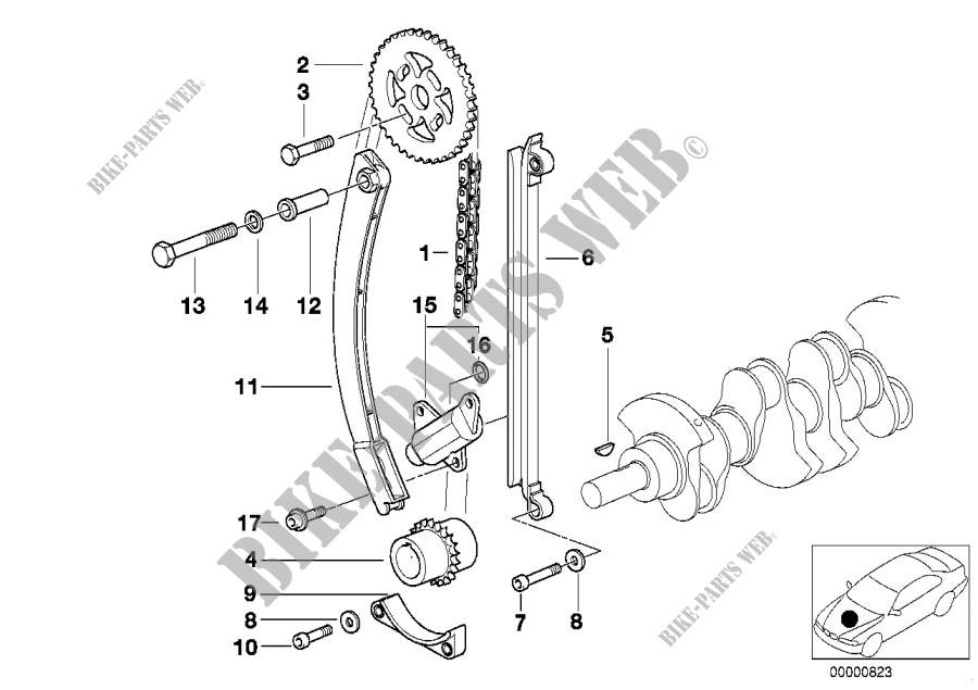 Mando de válvulas cadena distribución para BMW Z3 1.8