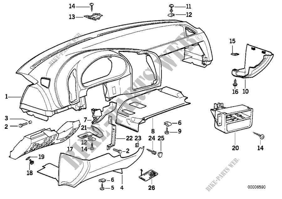 Revestimiento cuadro de instrumentos para BMW 325i