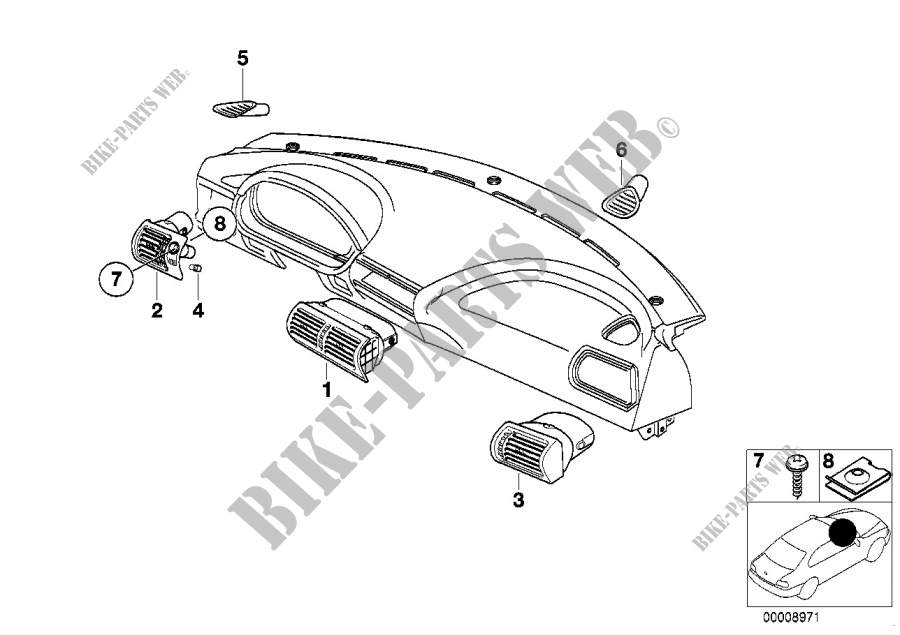 Tobera aireacion/moldura para BMW Z3 M3.2