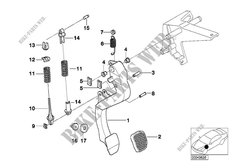 Pedale soporte/pedal embrague para BMW Z3 1.8