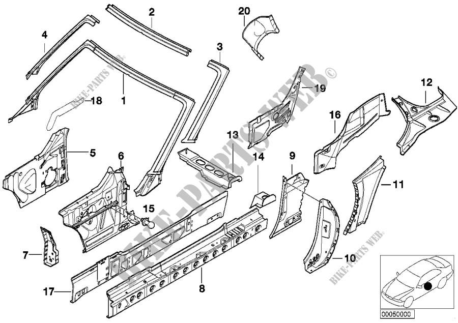 Piezas sueltas para nervios laterales para BMW Z3 1.8