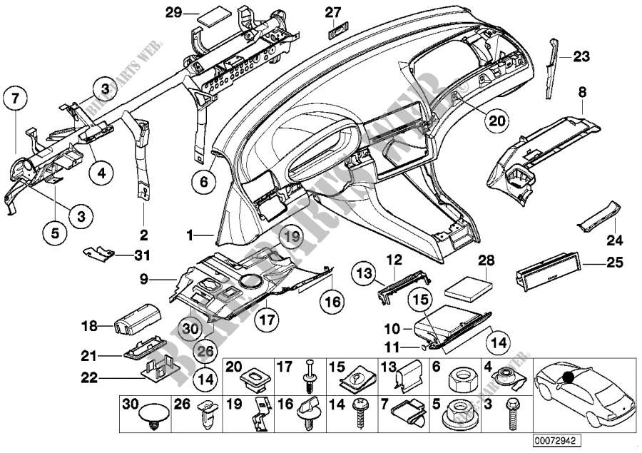 Revestimiento cuadro de instrumentos para BMW 318Ci