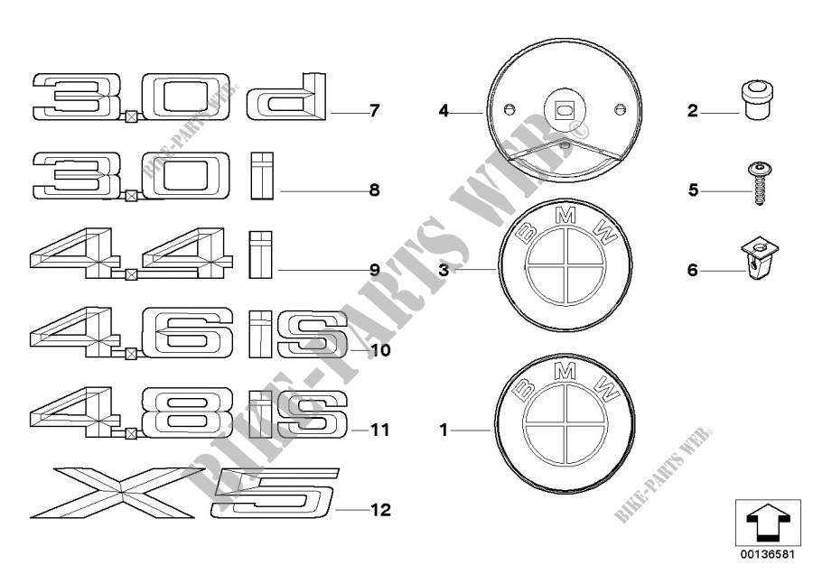 Emblemas / inscriptiones para BMW X5 3.0d