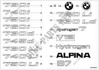 Emblemas / inscriptiones para BMW 740Li