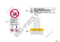 Rótulo de advertencia Airbag para BMW 650iX 4.0