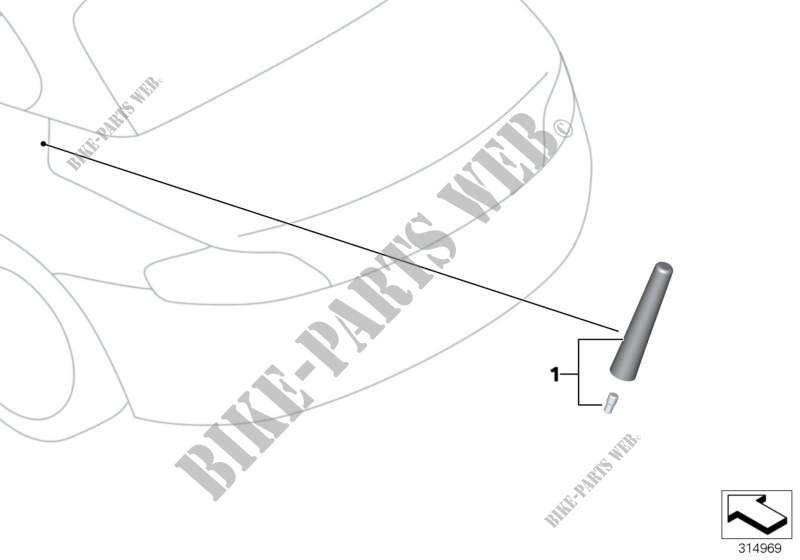 Antena de varilla SPORT para BMW Z3 1.8
