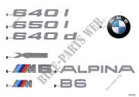 Emblemas / inscriptiones para BMW 640i