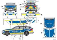 Pegatinas policía Baviera azul para BMW 320dX
